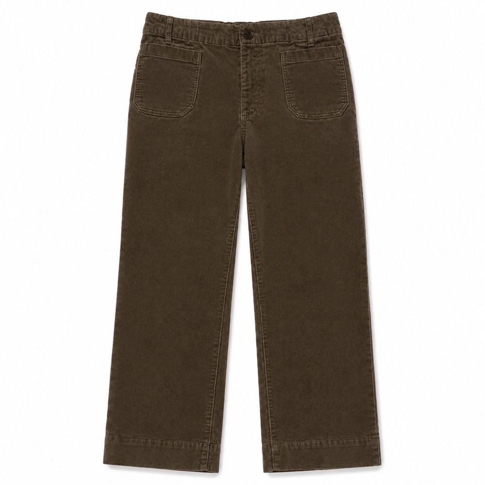 Quince Women's Brown Corduroy Cropped Pants Size 10 30x24